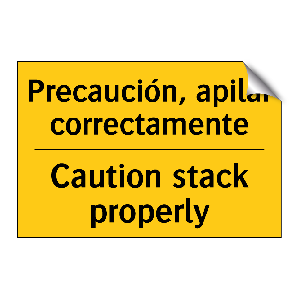 Precaución, apilar correctamente - Caution stack properly