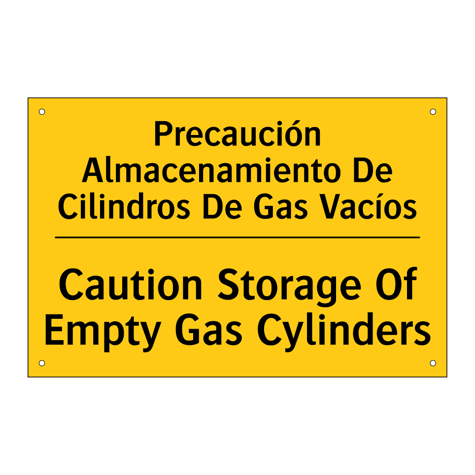 Precaución Almacenamiento De Cilindros De Gas Vacíos - Caution Storage Of Empty Gas Cylinders