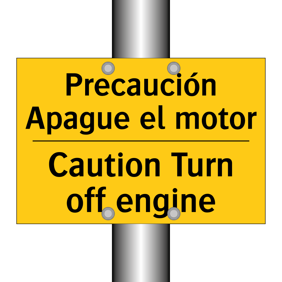 Precaución Apague el motor - Caution Turn off engine