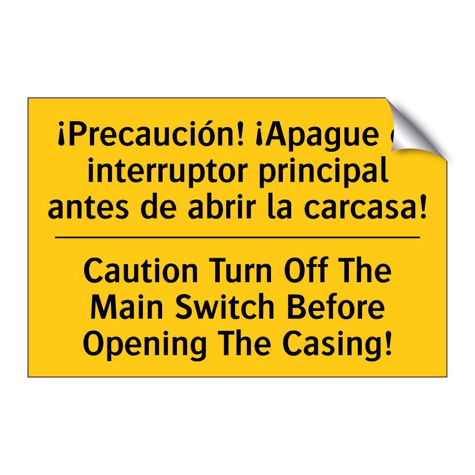 ¡Precaución! ¡Apague el interruptor principal antes de abrir la carcasa! - Caution Turn Off The Main Switch Before Opening The Casing!