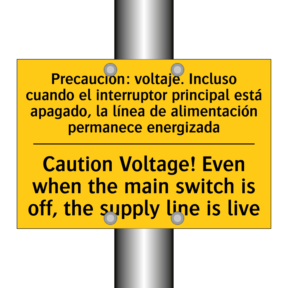 Caution Voltage! Even when the main switch is off, the supply line is live - Caution Voltage! Even when the main switch is off, the supply line is live