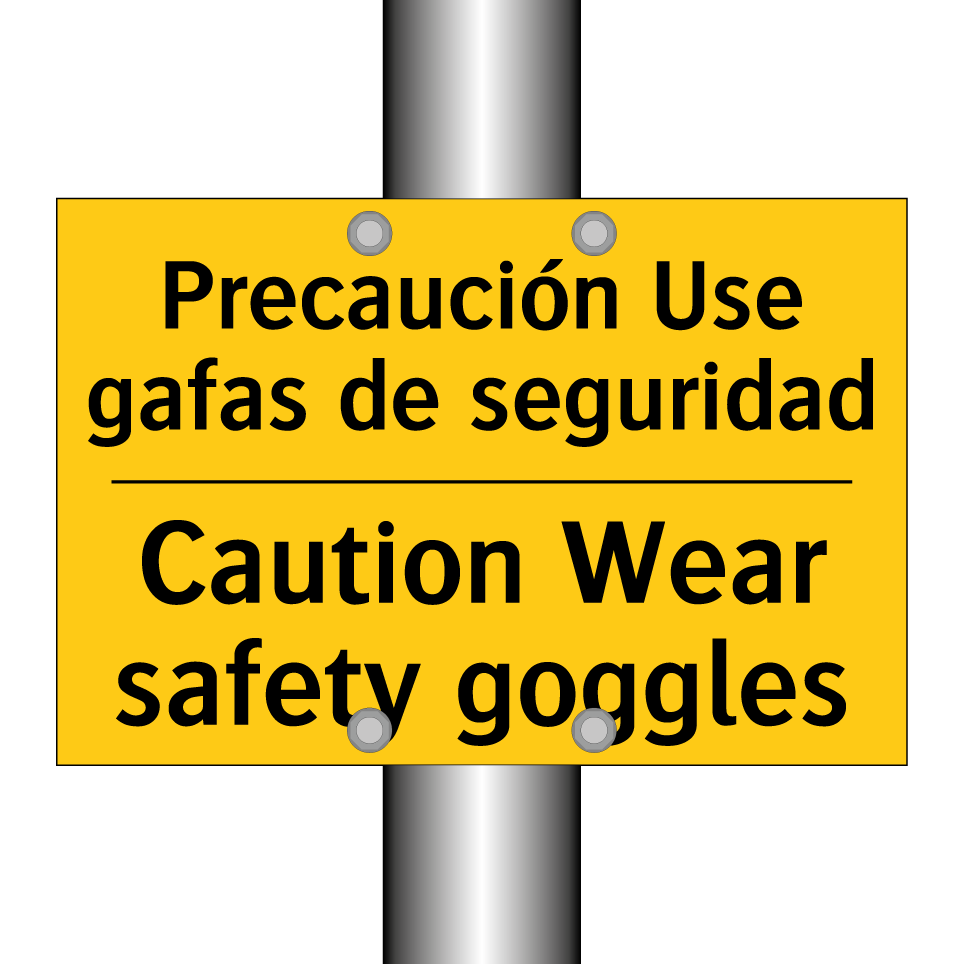 Precaución Use gafas de seguridad - Caution Wear safety goggles