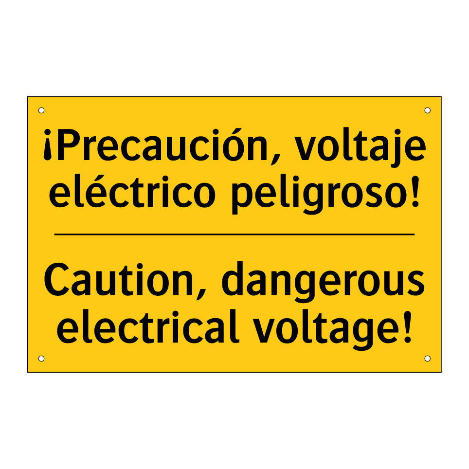 ¡Precaución, voltaje eléctrico peligroso! - Caution, dangerous electrical voltage!