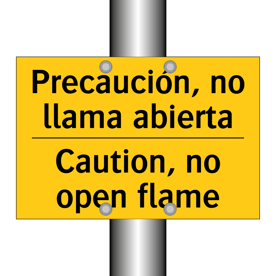 Precaución, no llama abierta - Caution, no open flame