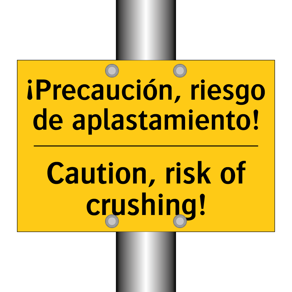 ¡Precaución, riesgo de aplastamiento! - Caution, risk of crushing!