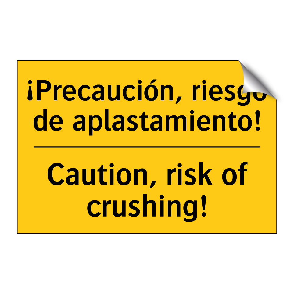 ¡Precaución, riesgo de aplastamiento! - Caution, risk of crushing!