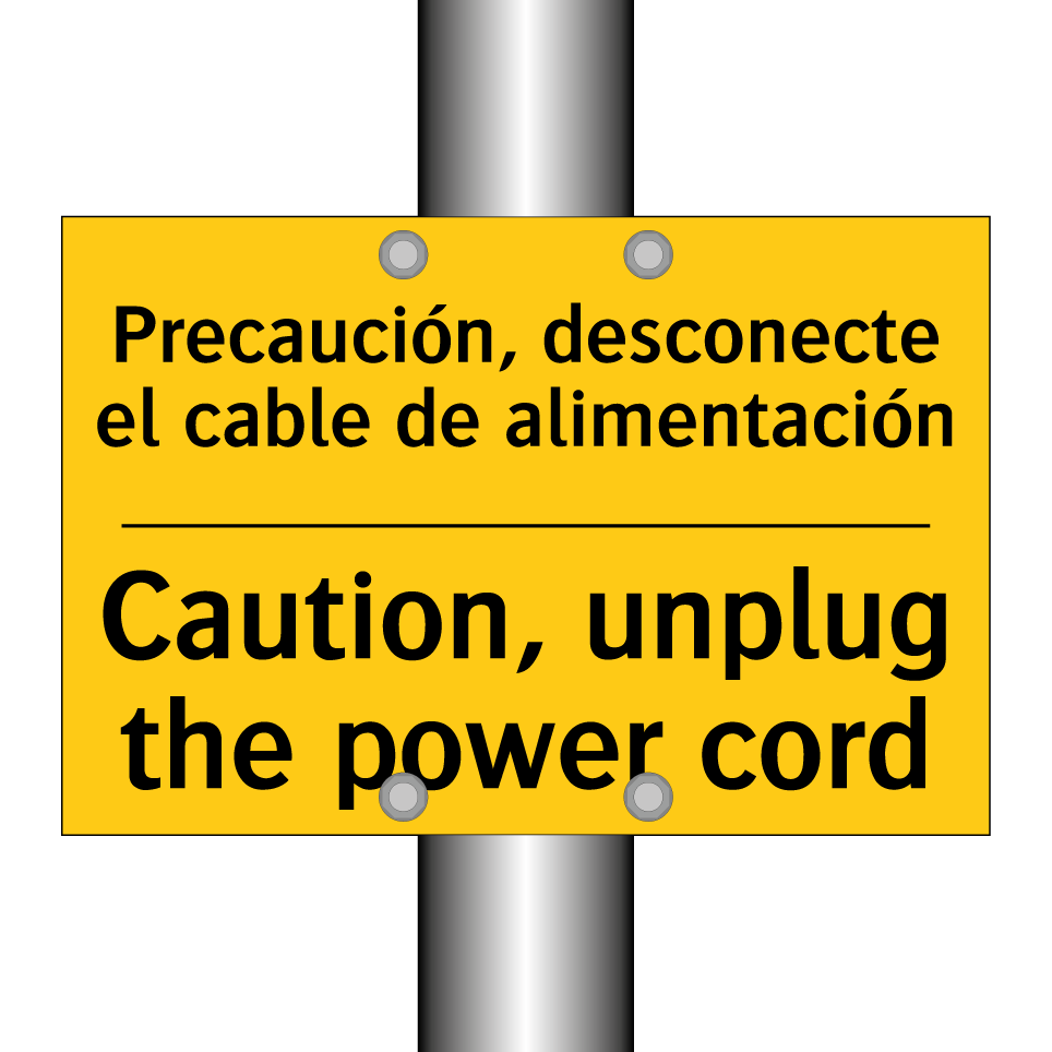 Precaución, desconecte el cable de alimentación - Caution, unplug the power cord