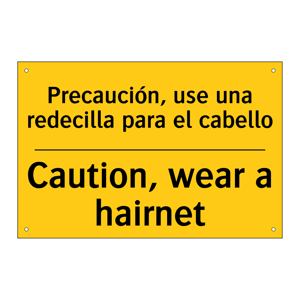 Precaución, use una redecilla para el cabello - Caution, wear a hairnet