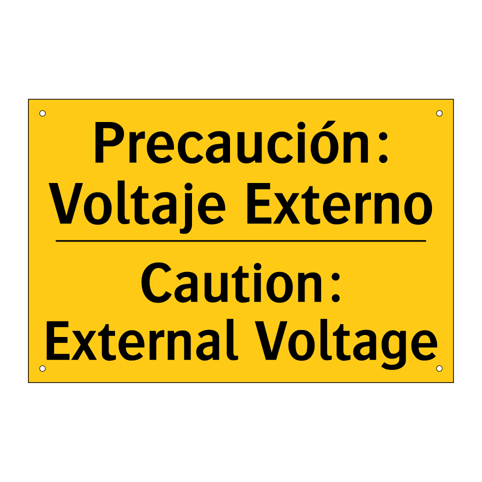 Precaución: Voltaje Externo - Caution: External Voltage