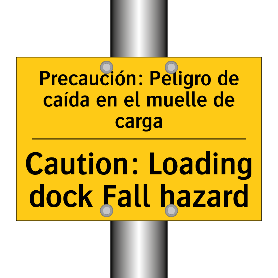 Precaución: Peligro de caída en el muelle de carga - Caution: Loading dock Fall hazard