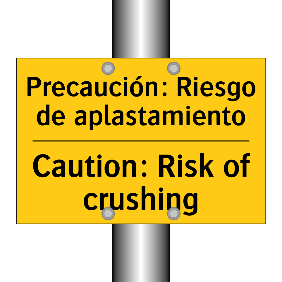 Precaución: Riesgo de aplastamiento - Caution: Risk of crushing