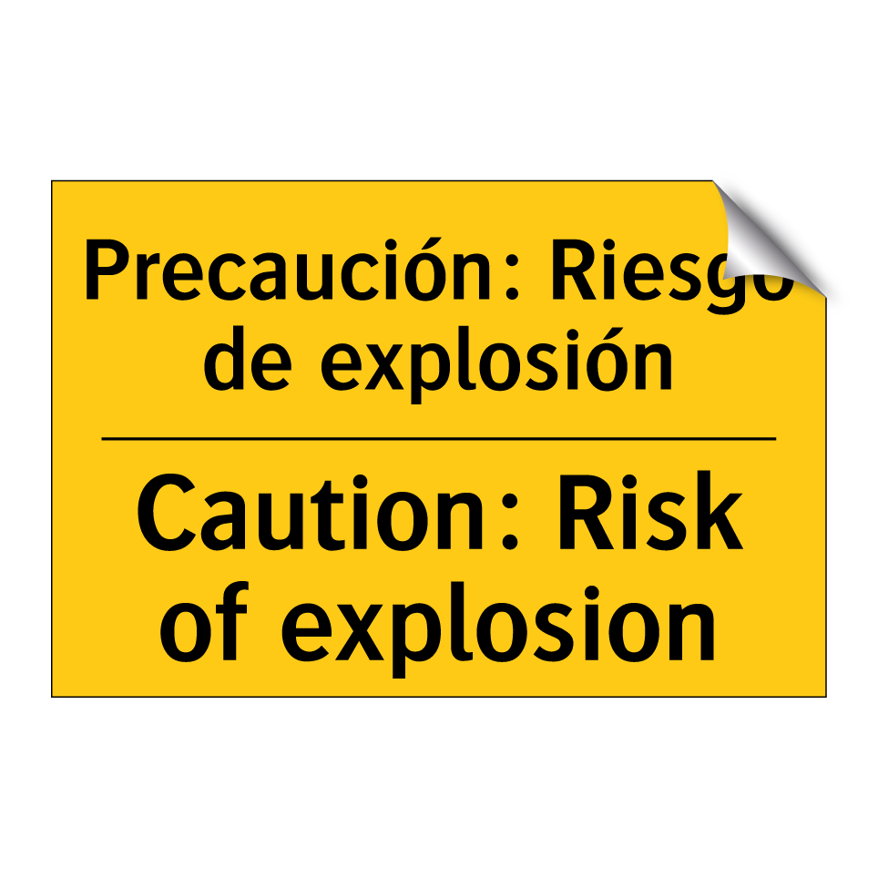 Precaución: Riesgo de explosión - Caution: Risk of explosion