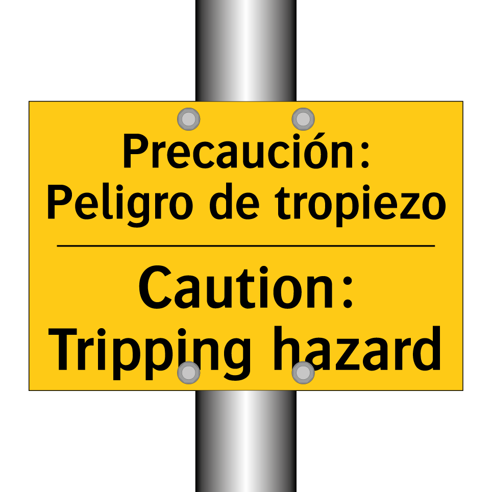 Precaución: Peligro de tropiezo - Caution: Tripping hazard