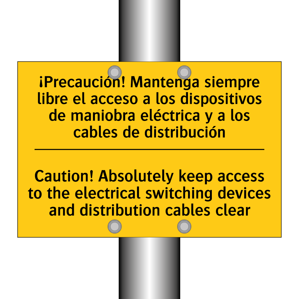 Caution! Absolutely keep access to the electrical switching devices and distribution cables clear - Caution! Absolutely keep access to the electrical switching devices and distribution cables clear