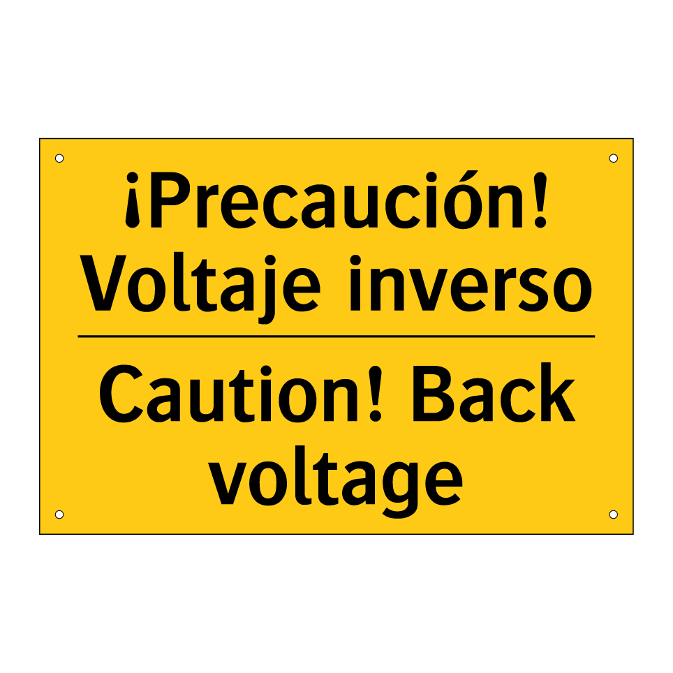 ¡Precaución! Voltaje inverso - Caution! Back voltage