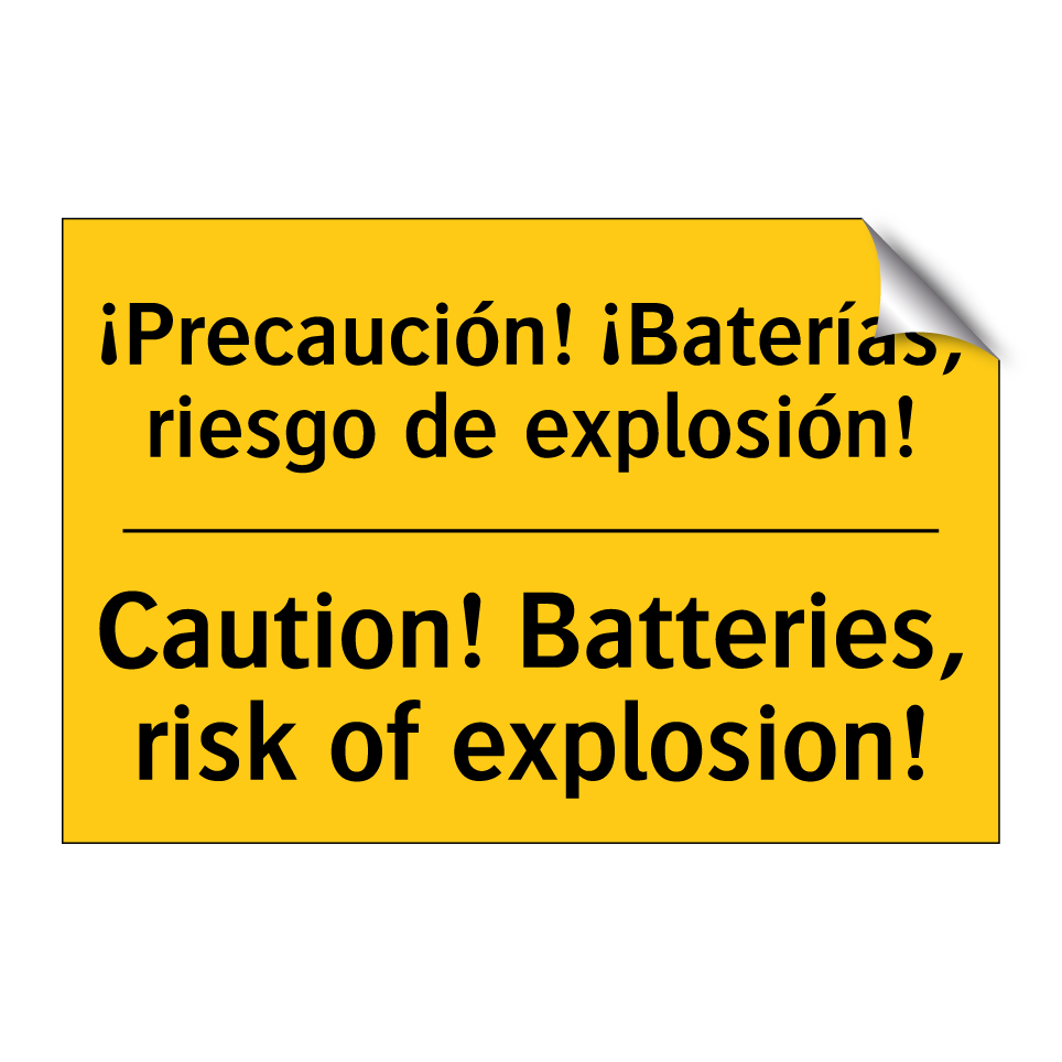 ¡Precaución! ¡Baterías, riesgo de explosión! - Caution! Batteries, risk of explosion!