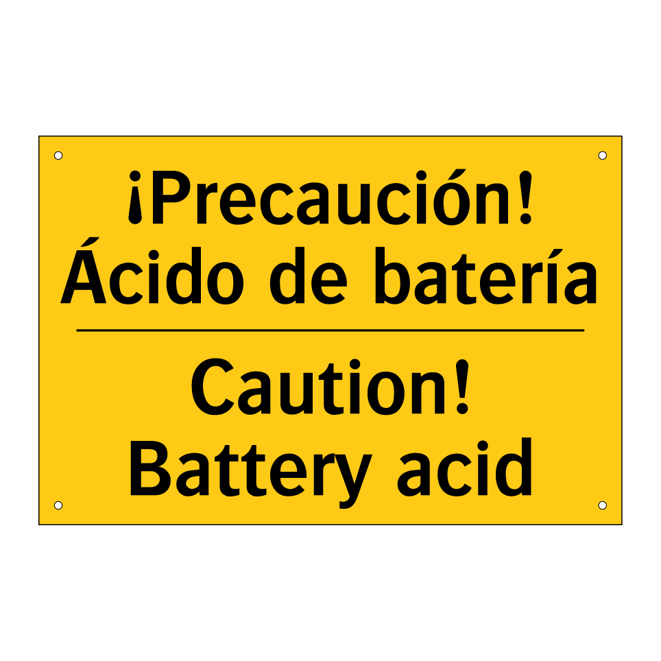 ¡Precaución! Ácido de batería - Caution! Battery acid