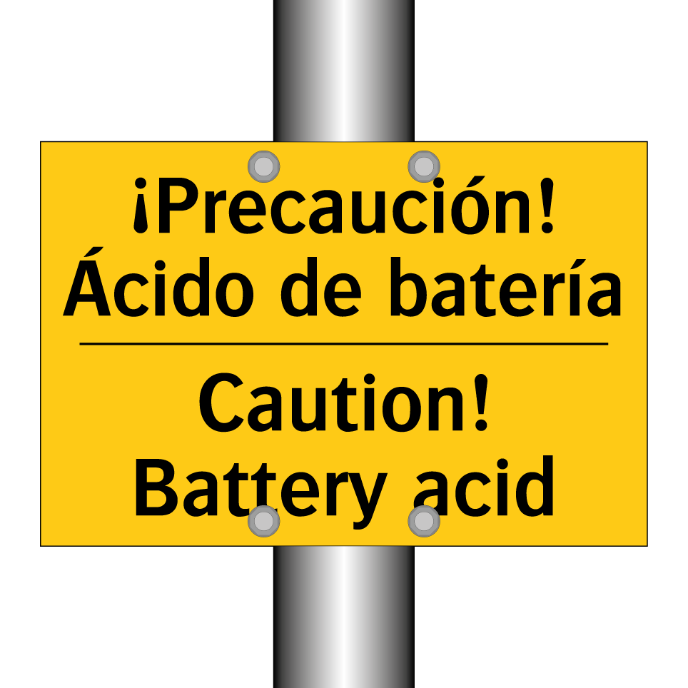 ¡Precaución! Ácido de batería - Caution! Battery acid
