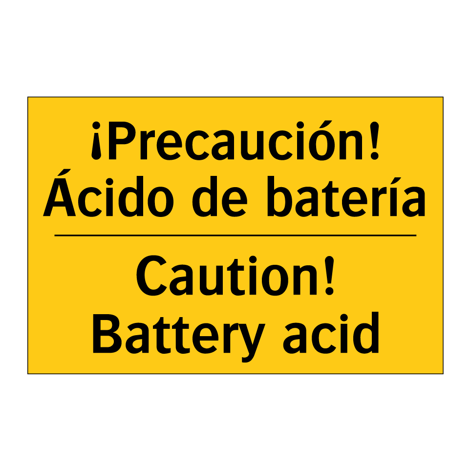 ¡Precaución! Ácido de batería - Caution! Battery acid