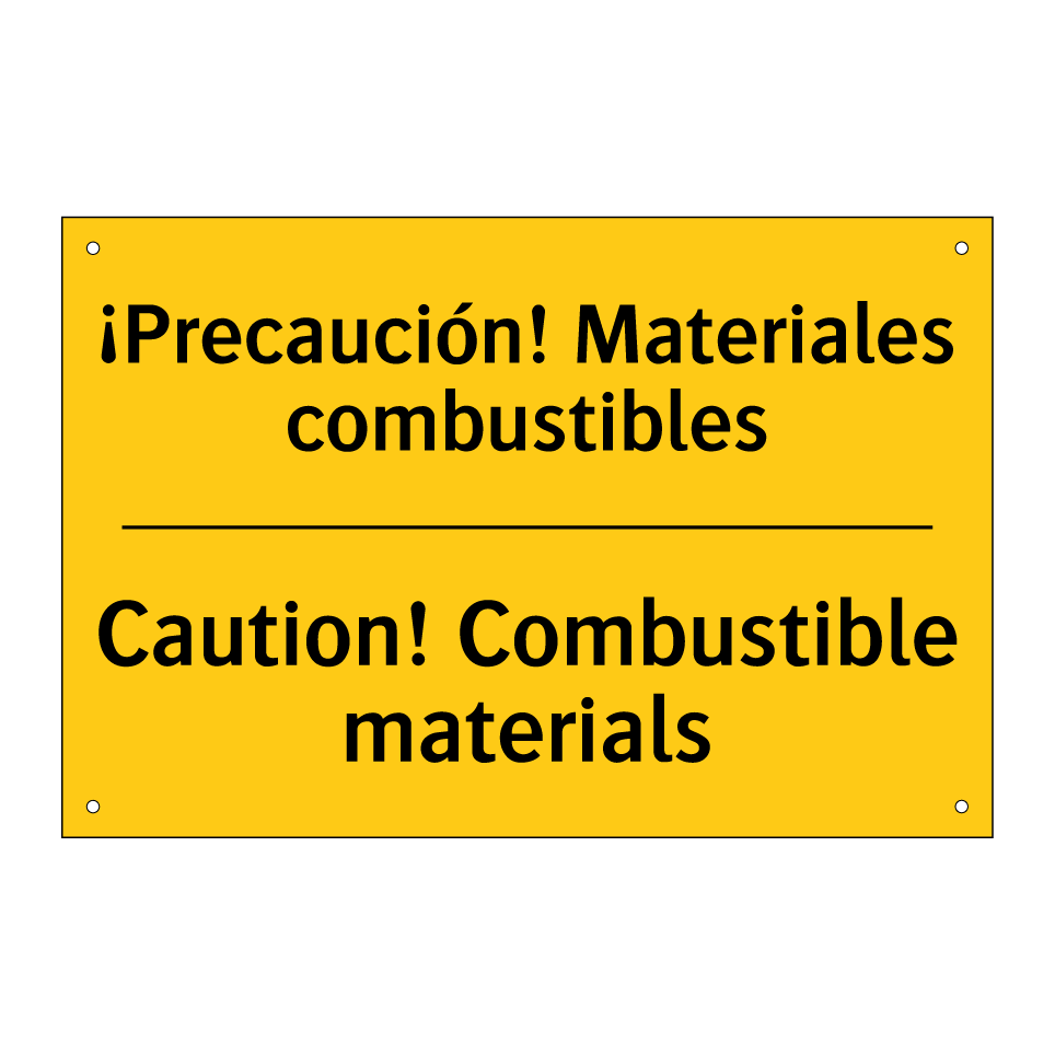 ¡Precaución! Materiales combustibles - Caution! Combustible materials