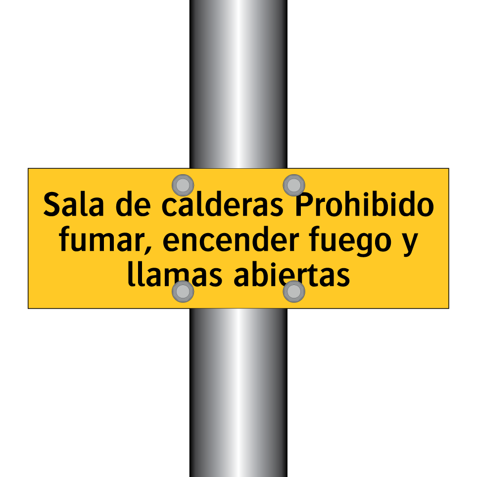 Sala de calderas Prohibido fumar, encender fuego y llamas abiertas