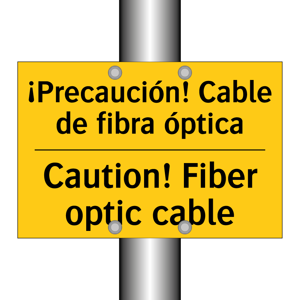 ¡Precaución! Cable de fibra óptica - Caution! Fiber optic cable