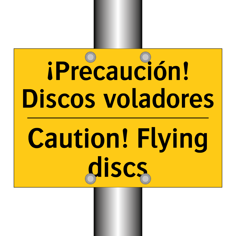 ¡Precaución! Discos voladores - Caution! Flying discs