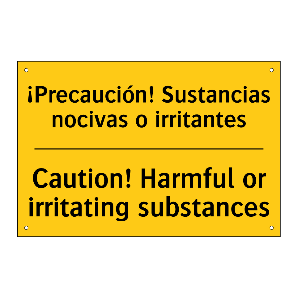 ¡Precaución! Sustancias nocivas o irritantes - Caution! Harmful or irritating substances