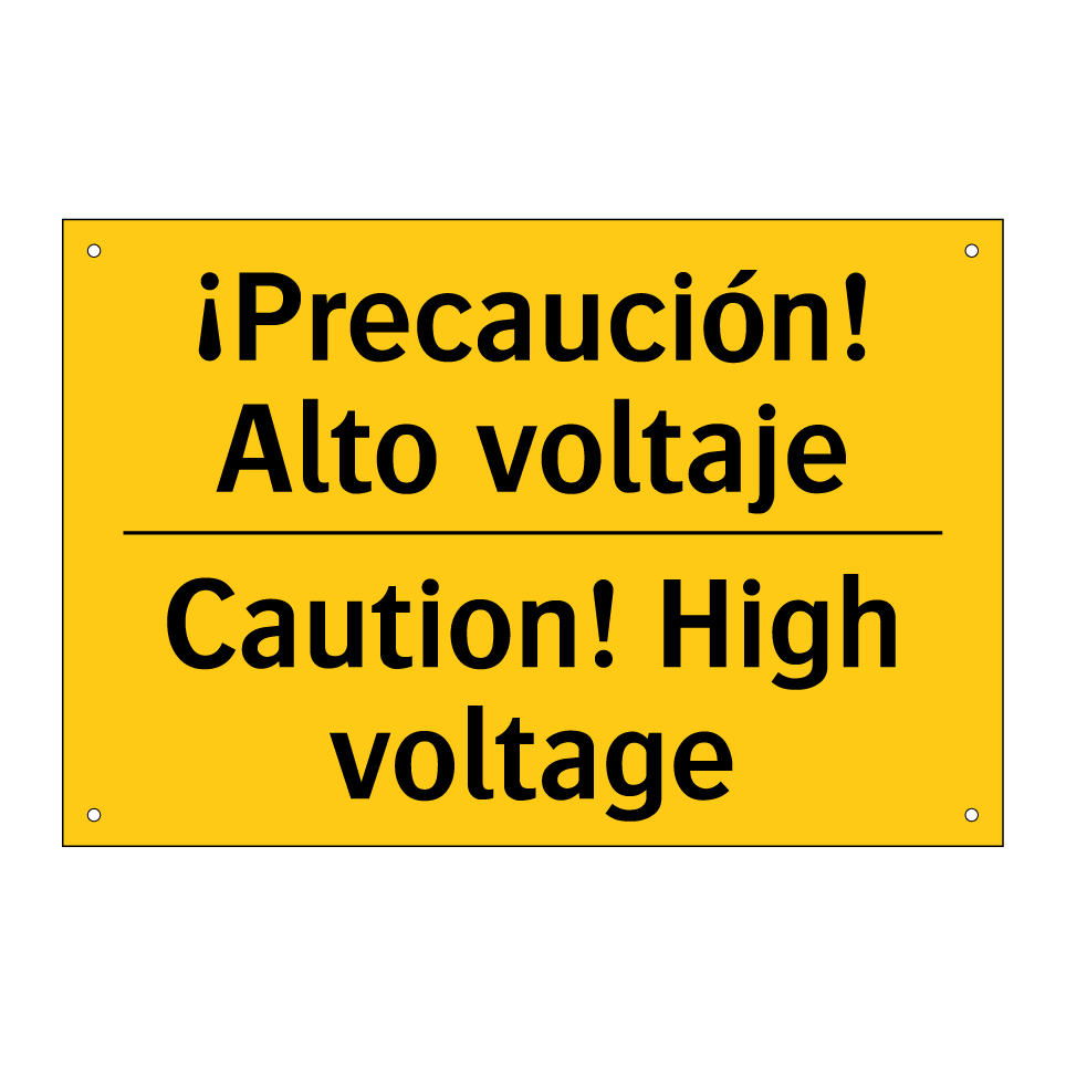 ¡Precaución! Alto voltaje - Caution! High voltage