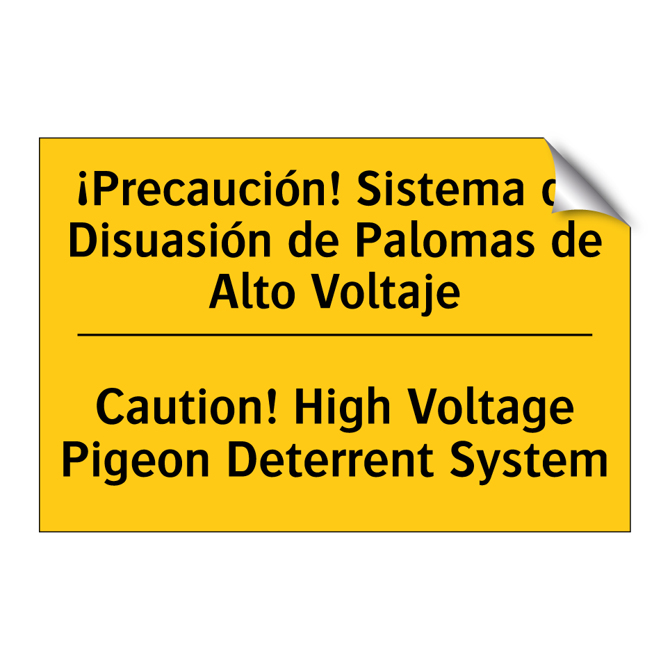 ¡Precaución! Sistema de Disuasión de Palomas de Alto Voltaje - Caution! High Voltage Pigeon Deterrent System