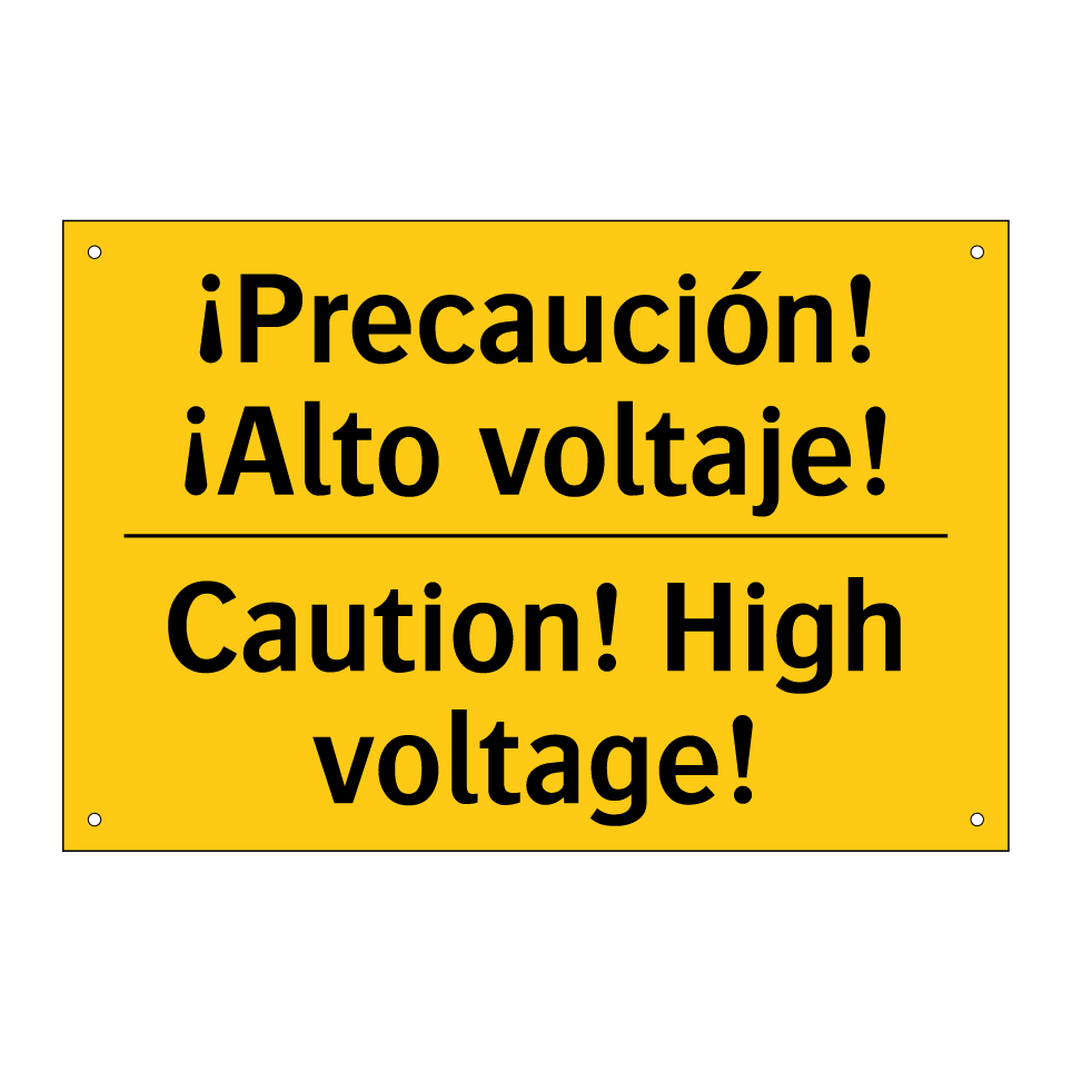 ¡Precaución! ¡Alto voltaje! - Caution! High voltage!