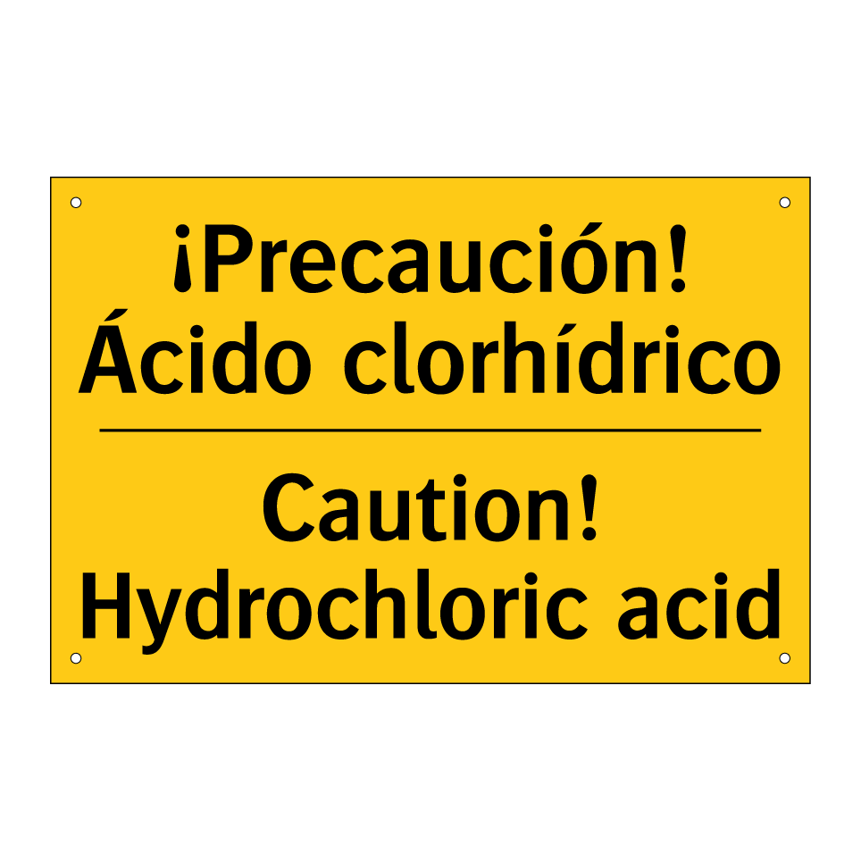 ¡Precaución! Ácido clorhídrico - Caution! Hydrochloric acid