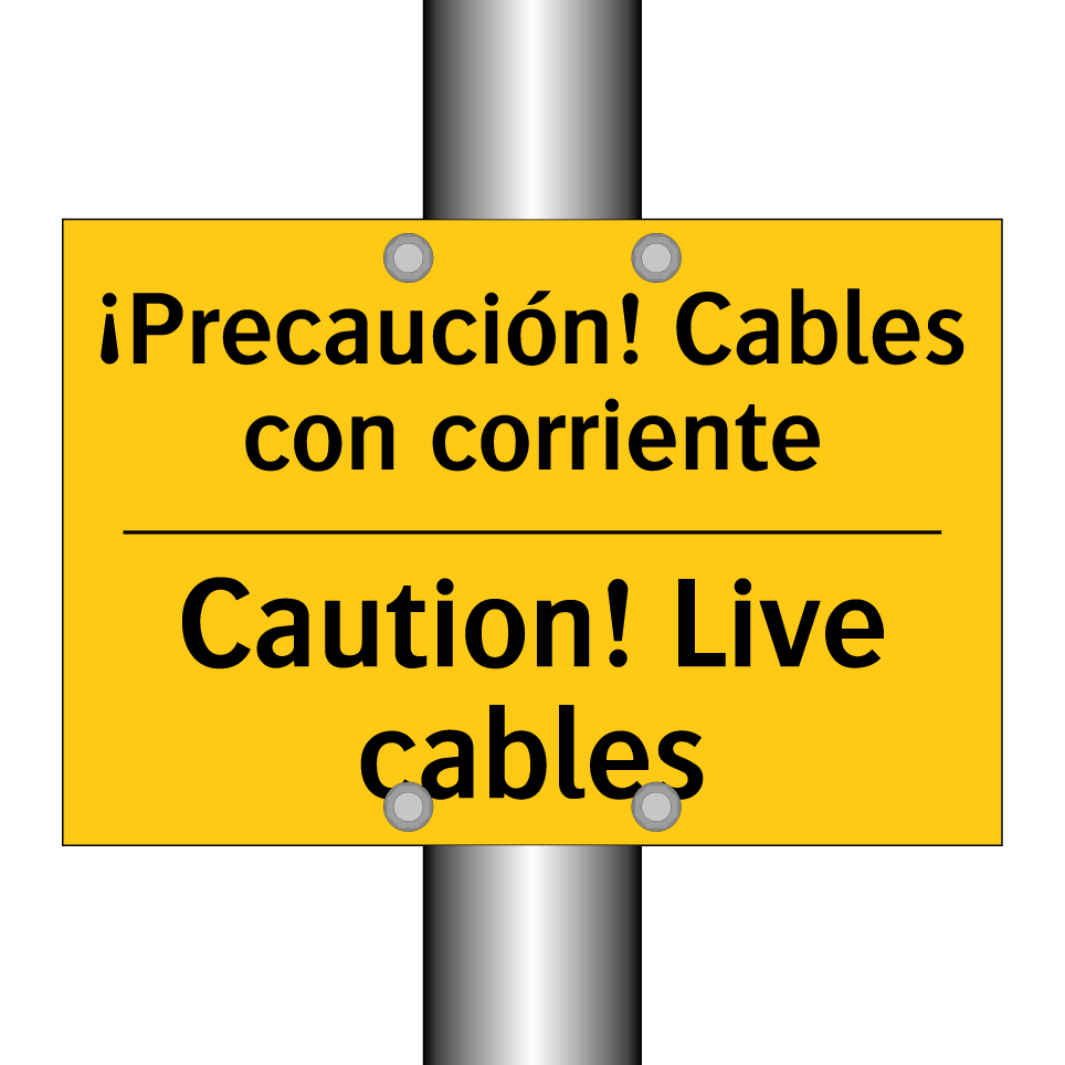 ¡Precaución! Cables con corriente - Caution! Live cables