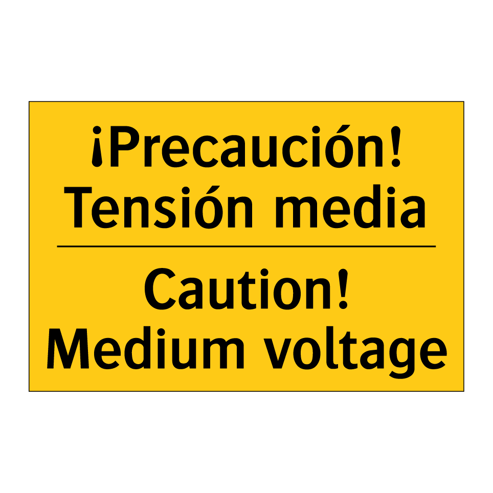 ¡Precaución! Tensión media - Caution! Medium voltage