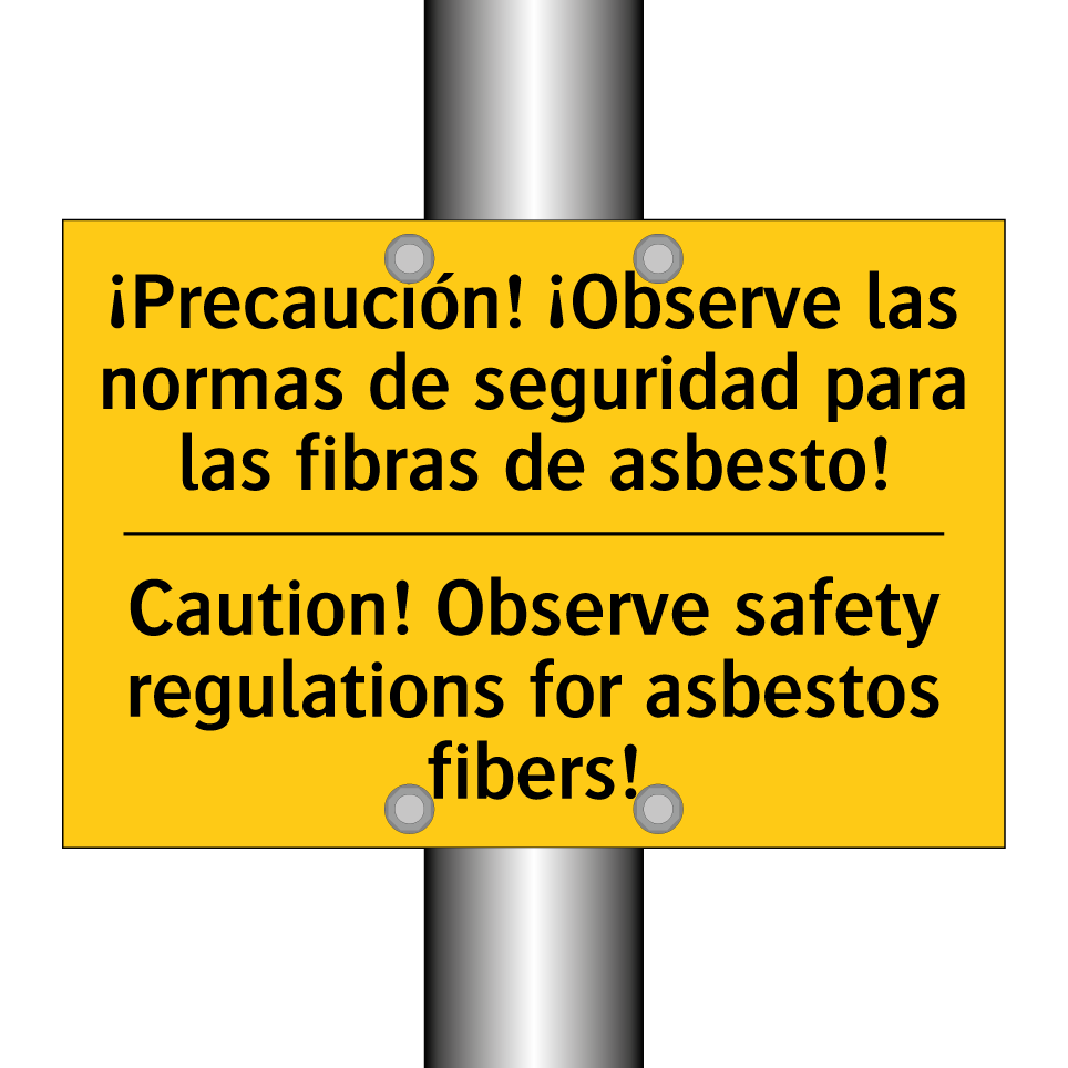 ¡Precaución! ¡Observe las normas de seguridad para las fibras de asbesto! - Caution! Observe safety regulations for asbestos fibers!