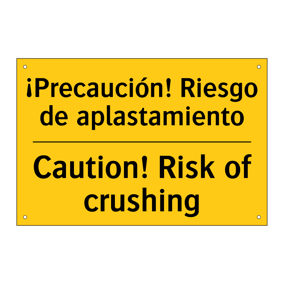 ¡Precaución! Riesgo de aplastamiento - Caution! Risk of crushing