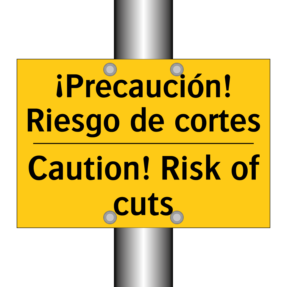 ¡Precaución! Riesgo de cortes - Caution! Risk of cuts