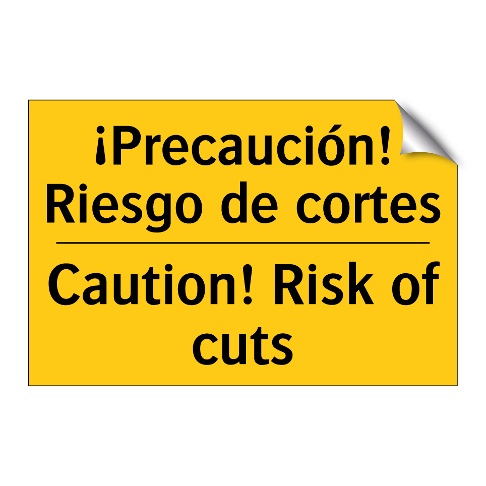 ¡Precaución! Riesgo de cortes - Caution! Risk of cuts