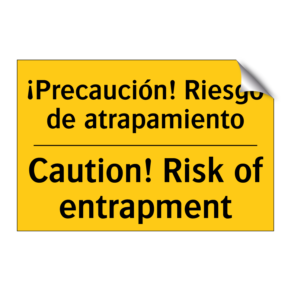 ¡Precaución! Riesgo de atrapamiento - Caution! Risk of entrapment
