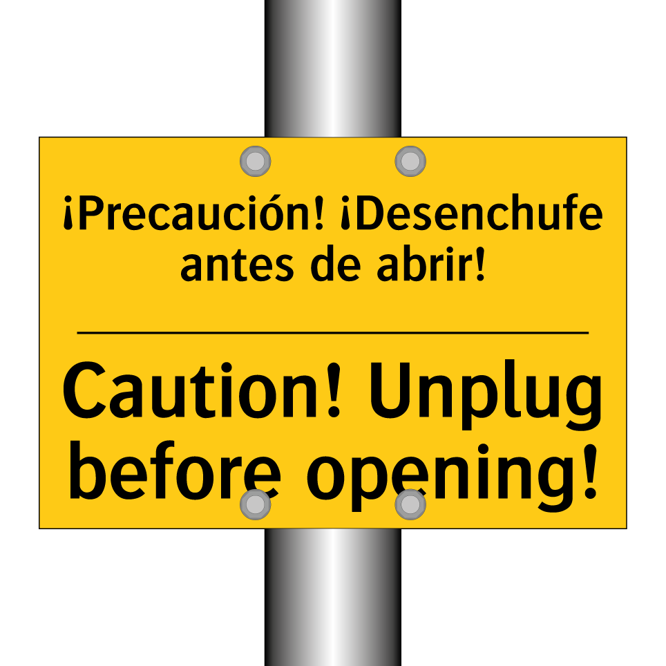 ¡Precaución! ¡Desenchufe antes de abrir! - Caution! Unplug before opening!