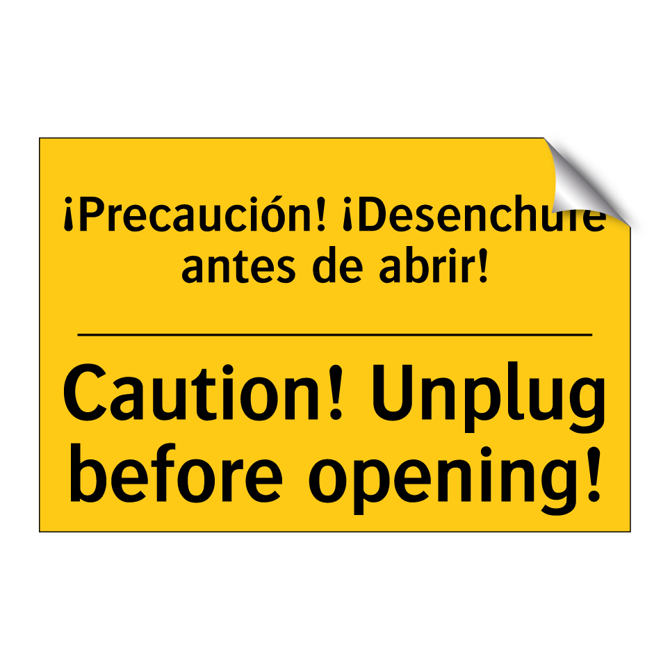 ¡Precaución! ¡Desenchufe antes de abrir! - Caution! Unplug before opening!