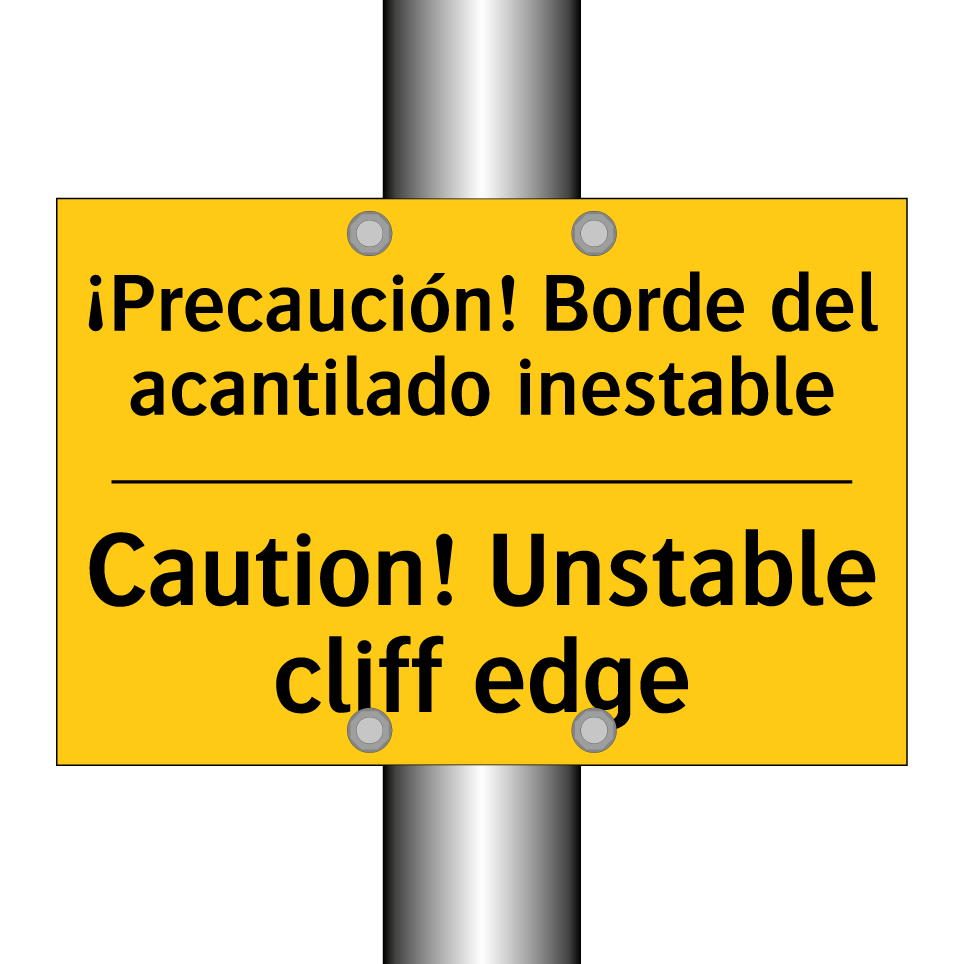 ¡Precaución! Borde del acantilado inestable - Caution! Unstable cliff edge