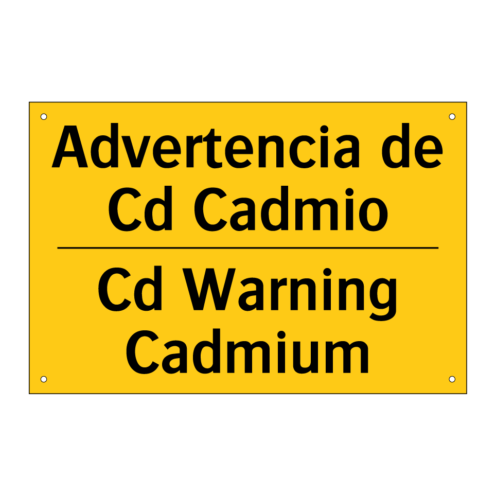 Advertencia de Cd Cadmio - Cd Warning Cadmium