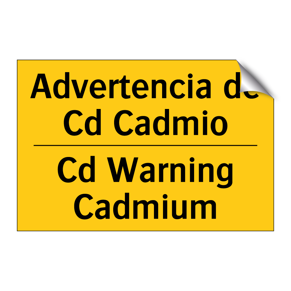 Advertencia de Cd Cadmio - Cd Warning Cadmium