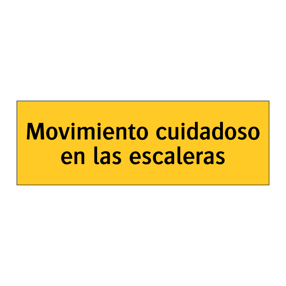 Movimiento cuidadoso en las escaleras