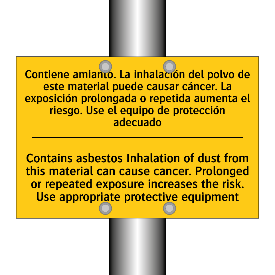 Contains asbestos Inhalation of dust from this material can cause cancer. Prolonged or repeated exposure increases the risk. Use appropriate protective equipment - Contains asbestos Inhalation of dust from this material can cause cancer. Pr /.../