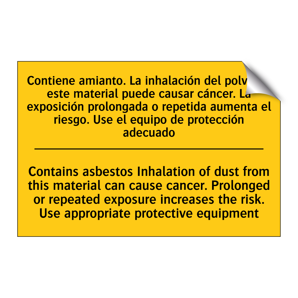 Contains asbestos Inhalation of dust from this material can cause cancer. Prolonged or repeated exposure increases the risk. Use appropriate protective equipment - Contains asbestos Inhalation of dust from this material can cause cancer. Pr /.../