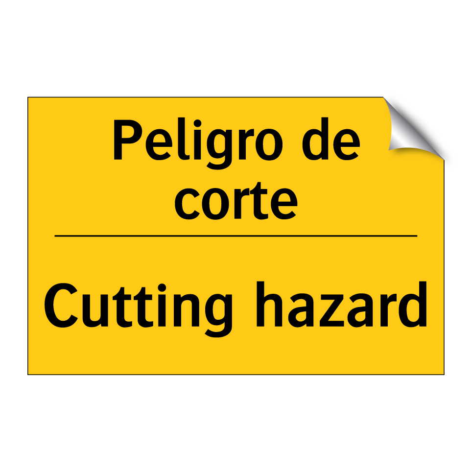 Peligro de corte - Cutting hazard