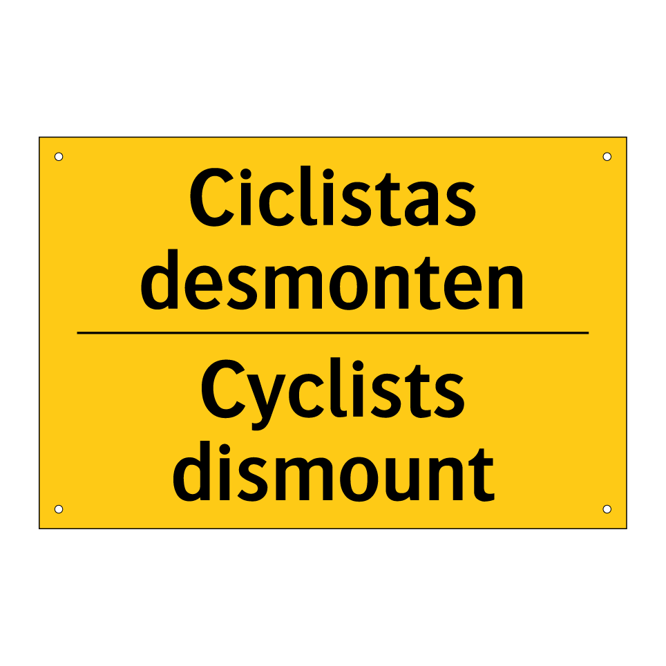 Ciclistas desmonten - Cyclists dismount
