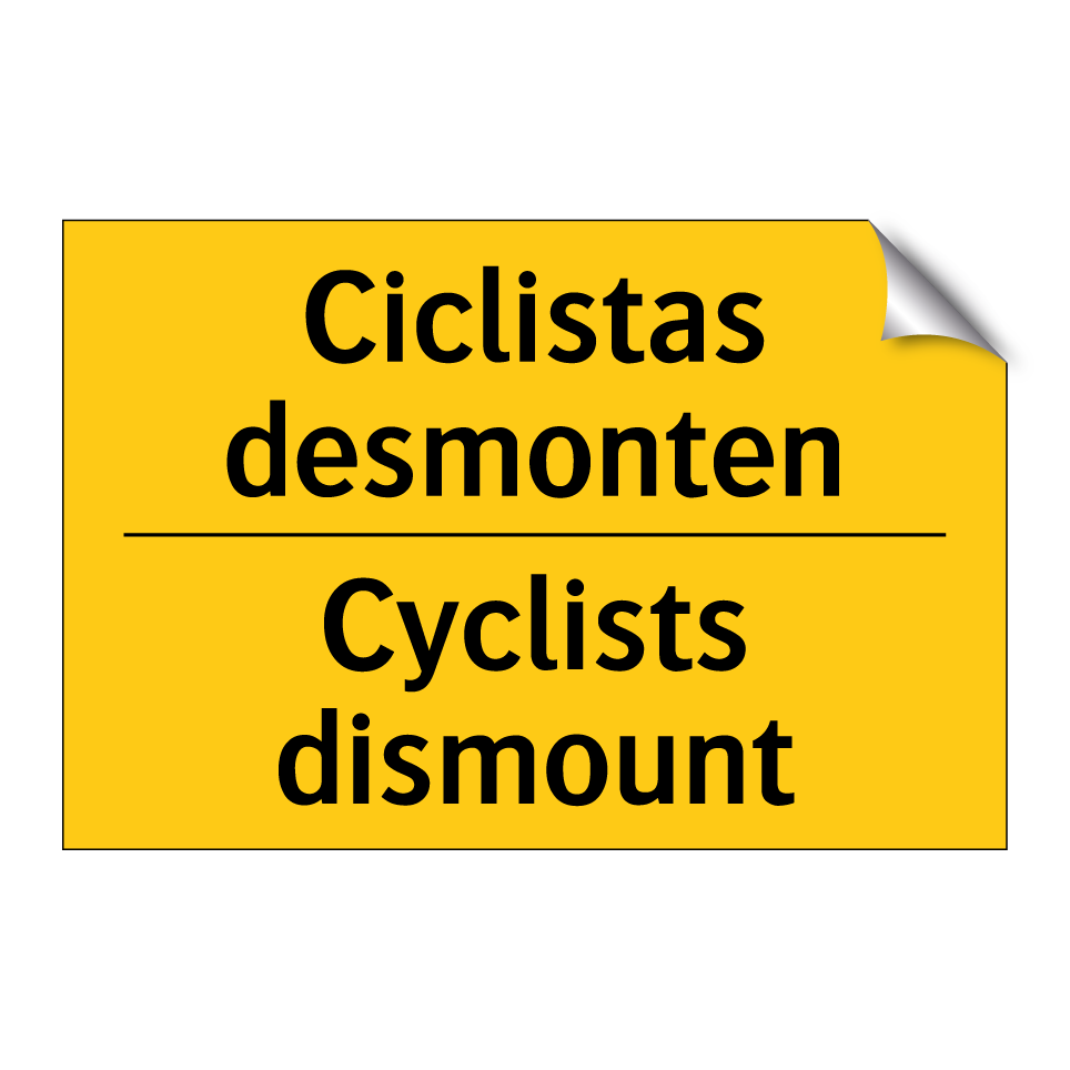 Ciclistas desmonten - Cyclists dismount